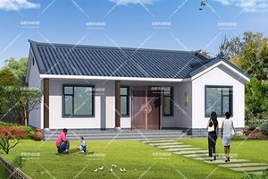 TC-090-12.2米*10.1米一层中式别墅设计图纸新中式农村别墅设计图纸江苏盐城